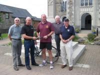 Lion Bill King (far right) with 2 other Lions seeing his son off on the next leg