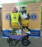 Lions Tom and Barry working the raffle at Otter Nursuries