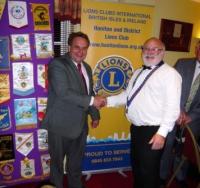 Lion Brian thanking Neil Parish MP