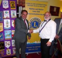 Lion President Brian thanking Neil Parish for being guest speaker