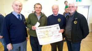 Lion President Steve donates 200 to Dr Tim Cox towards Village Defib