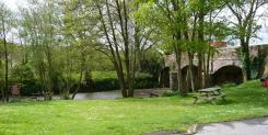 Bridge over the river Otter at the Otter Inn, the ducks finish line.