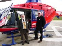 Lion Brian and  Bob checking out the air ambulance