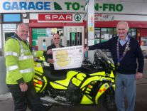 Freewheeler Treey with Richard from Honiton Garage and Lion President Ed