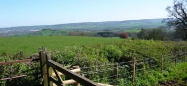 looking down in to Honiton and Otter valley