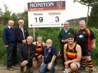 Handover of new scoreboard to HRFC