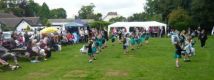 Big crowds for twirlstars in front of Lions ladies plant stand